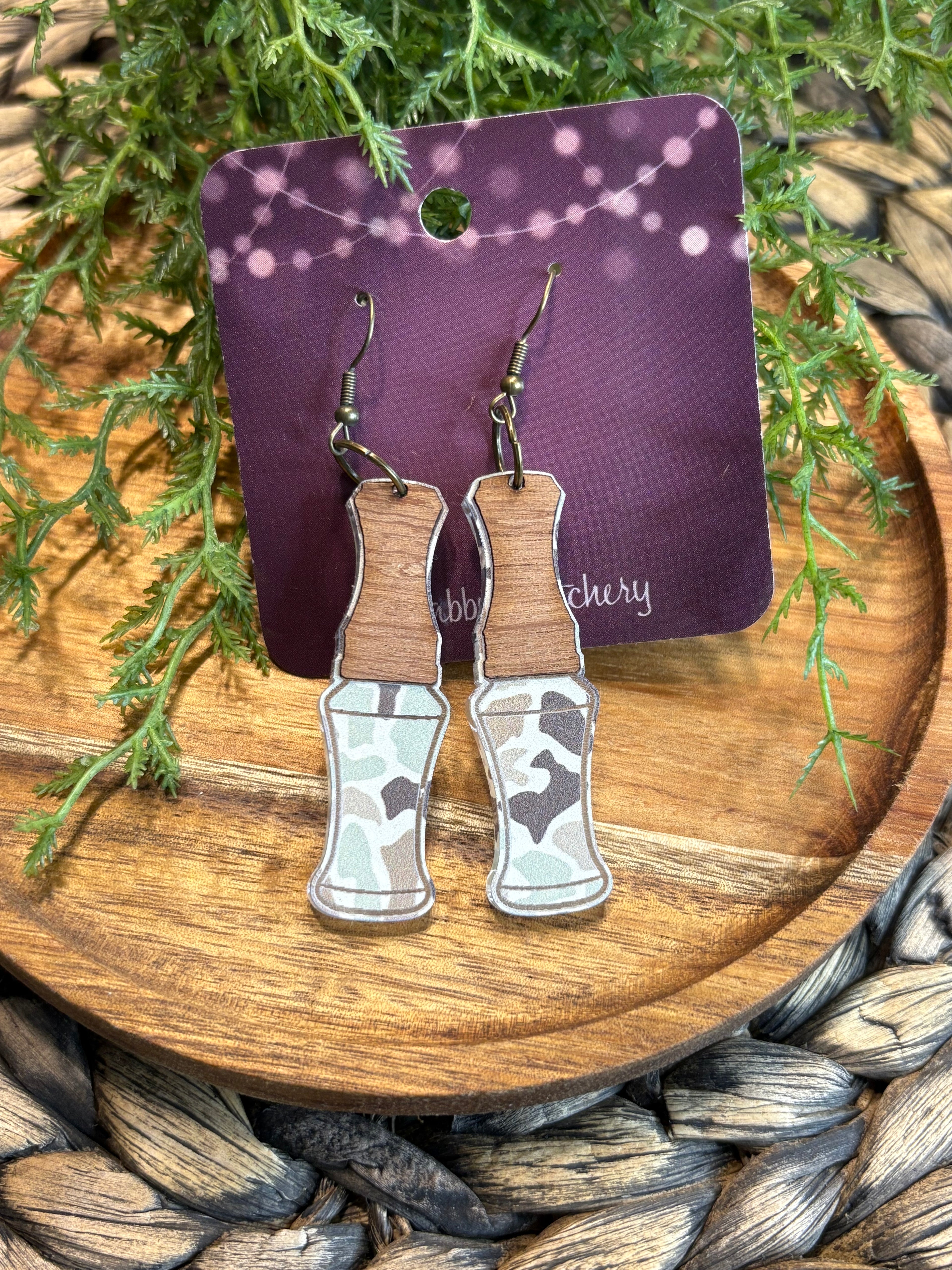 Camo Duck Call Earrings