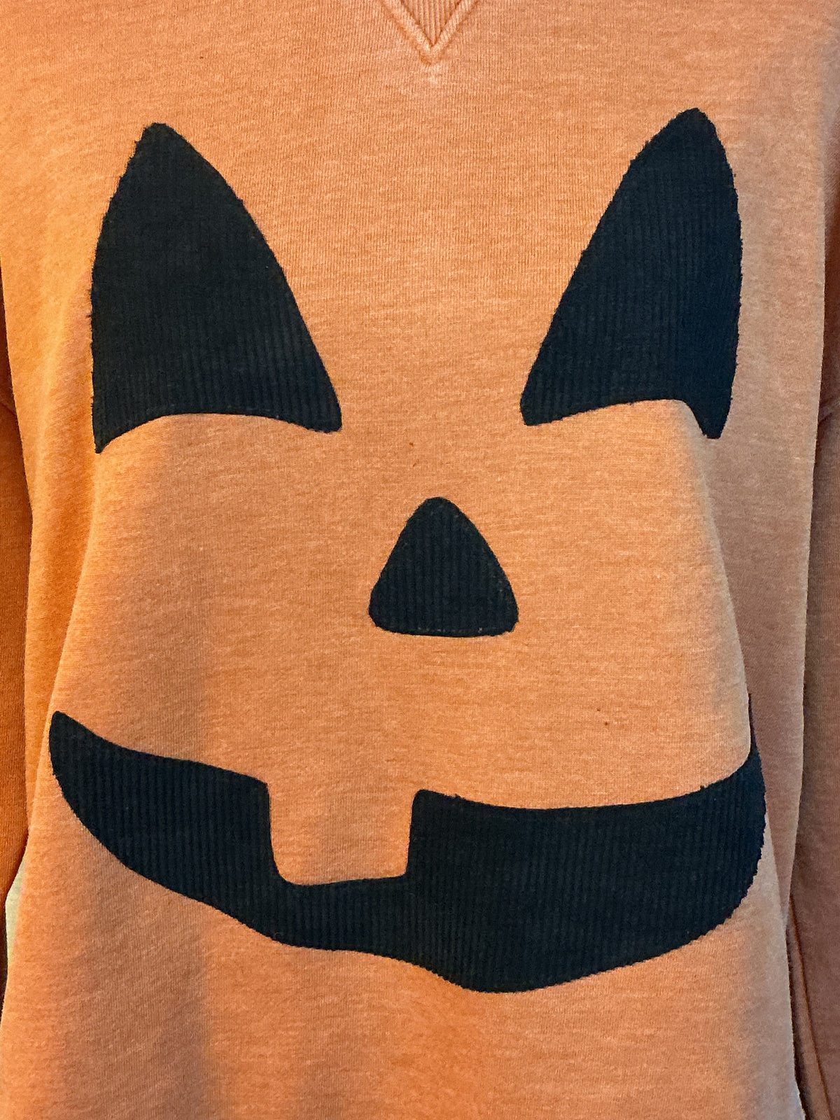 Corduroy Jack O Lantern on Sweatshirt