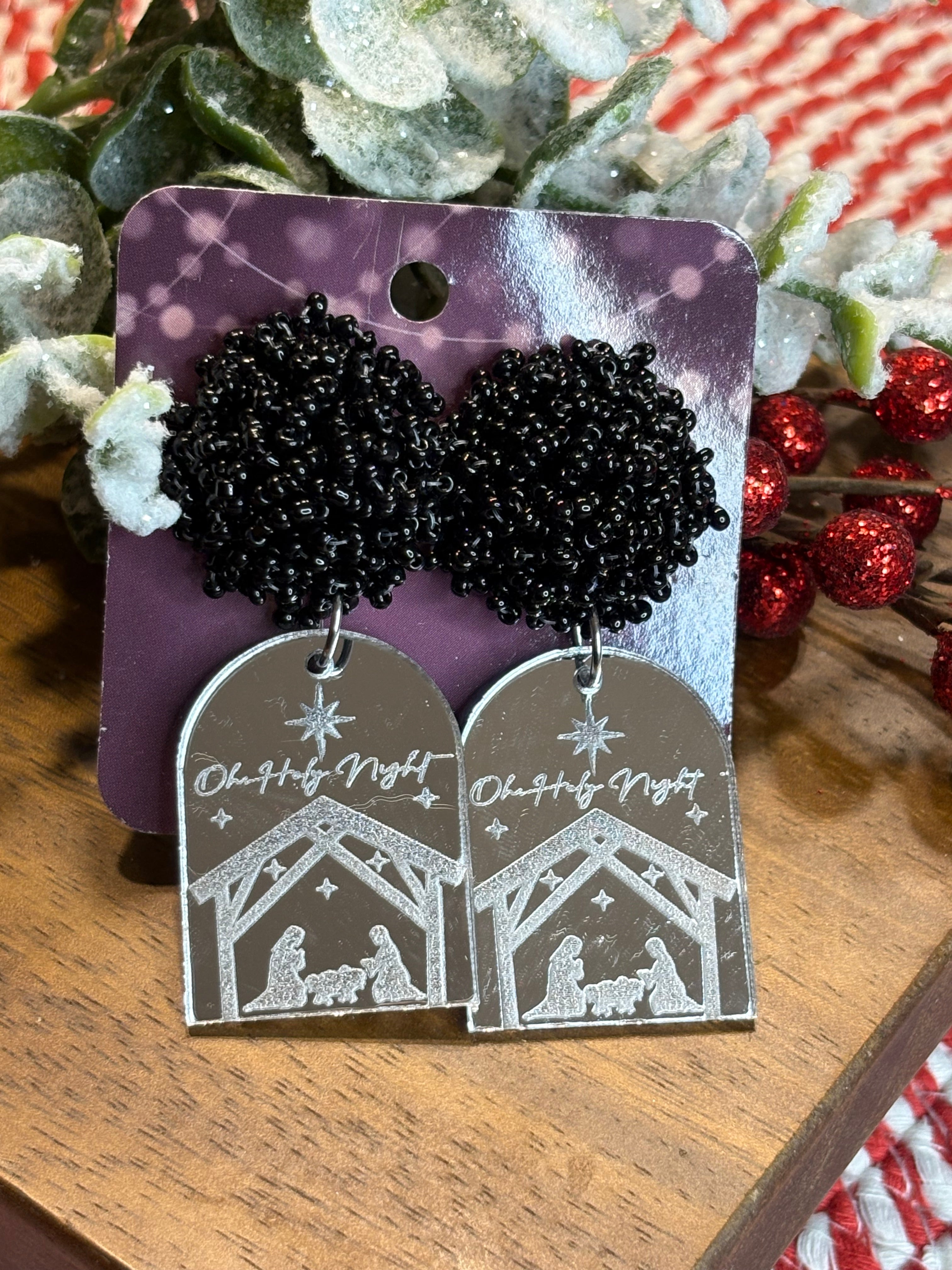 Mirrored Nativity Earrings