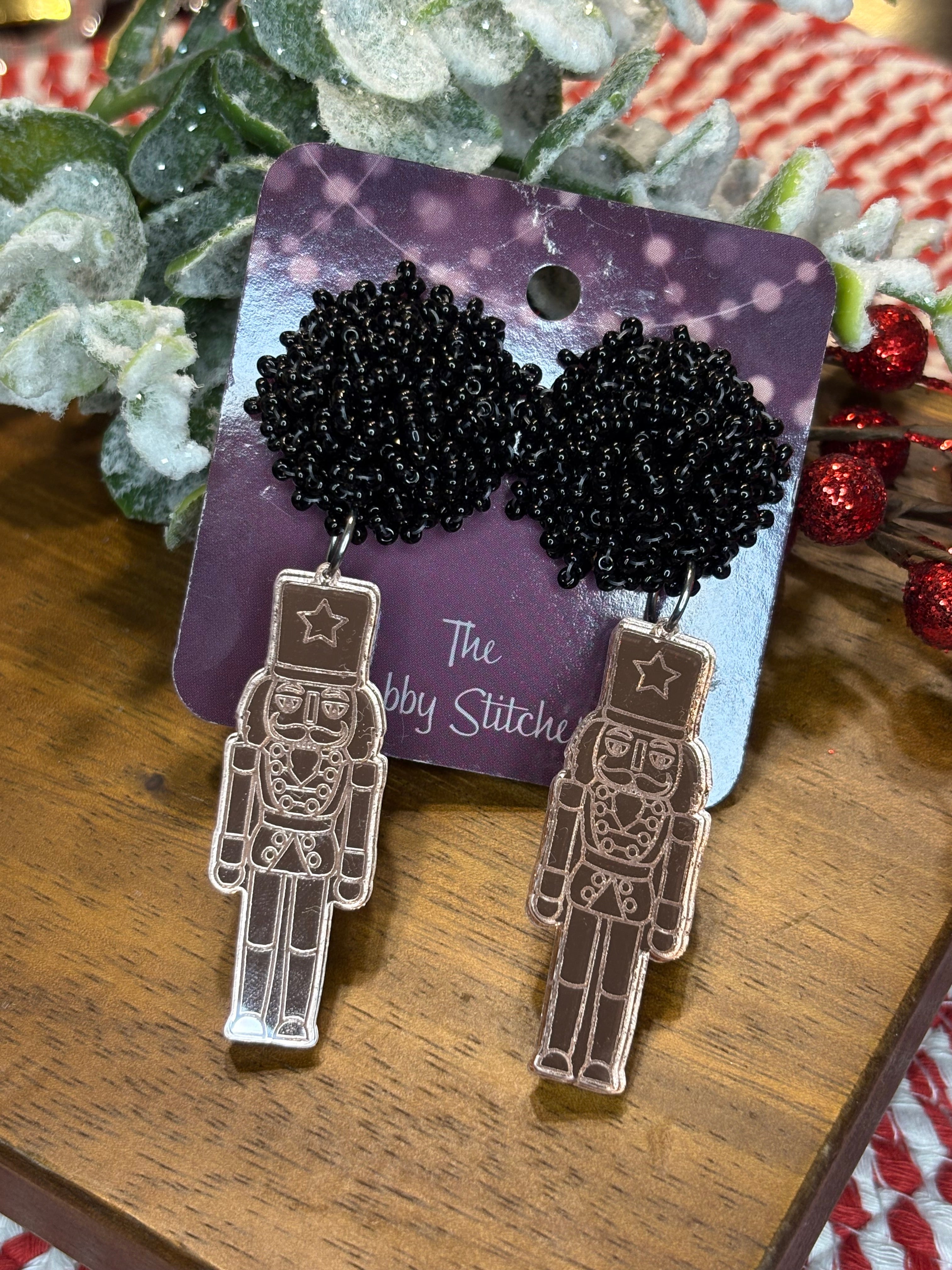Rose Gold Nutcracker Earrings