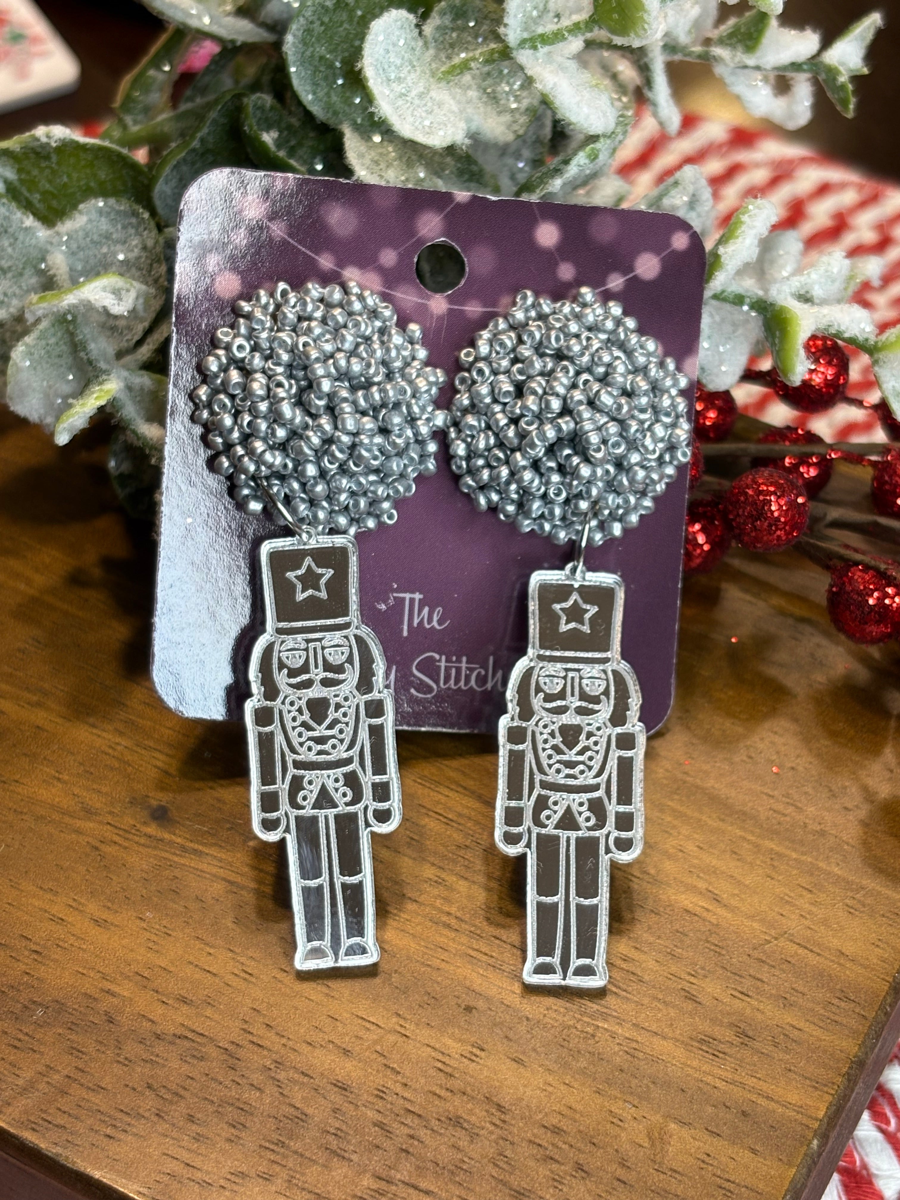 Silver Nutcracker Earrings
