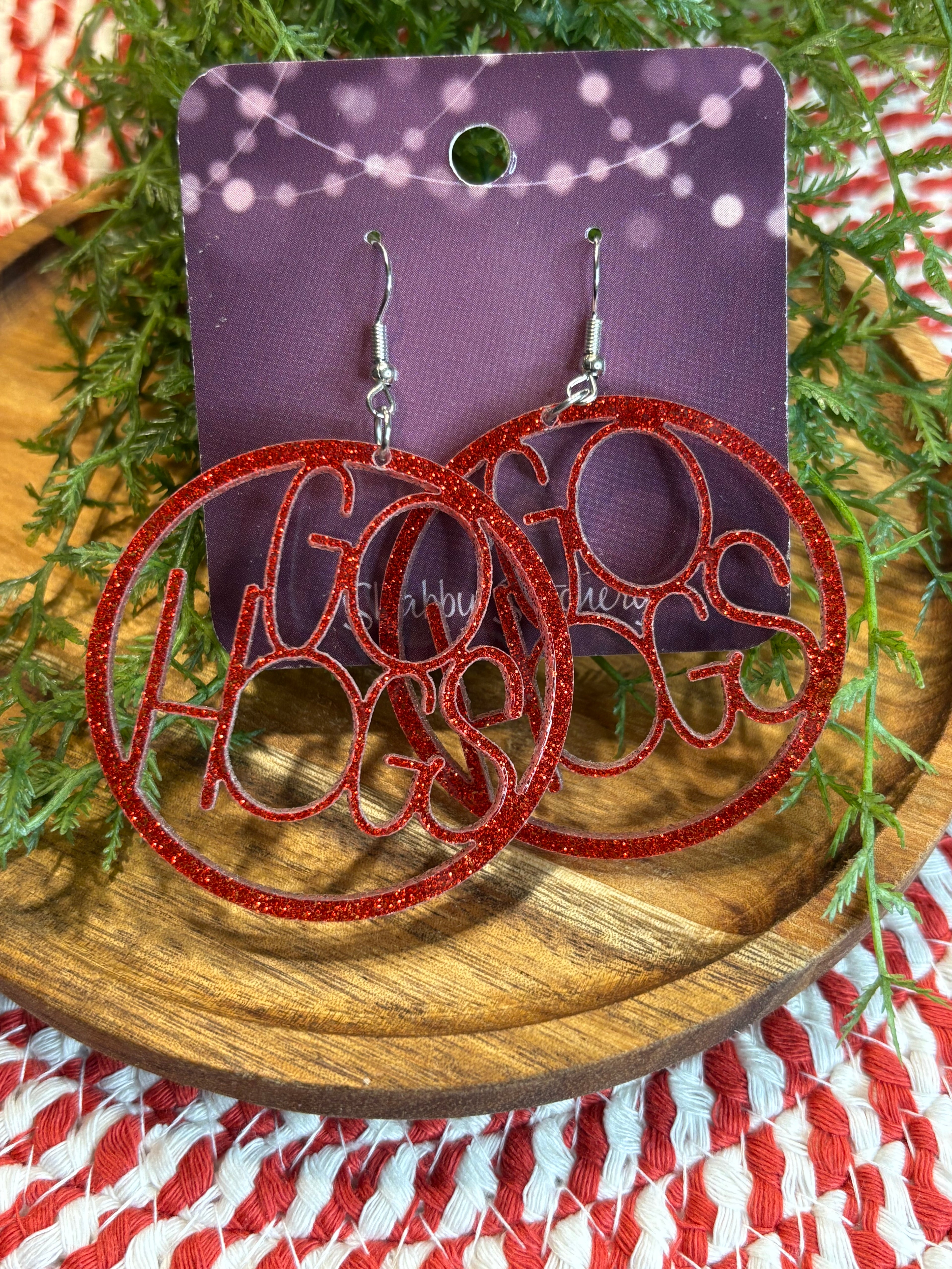 Round Go Hogs Earrings