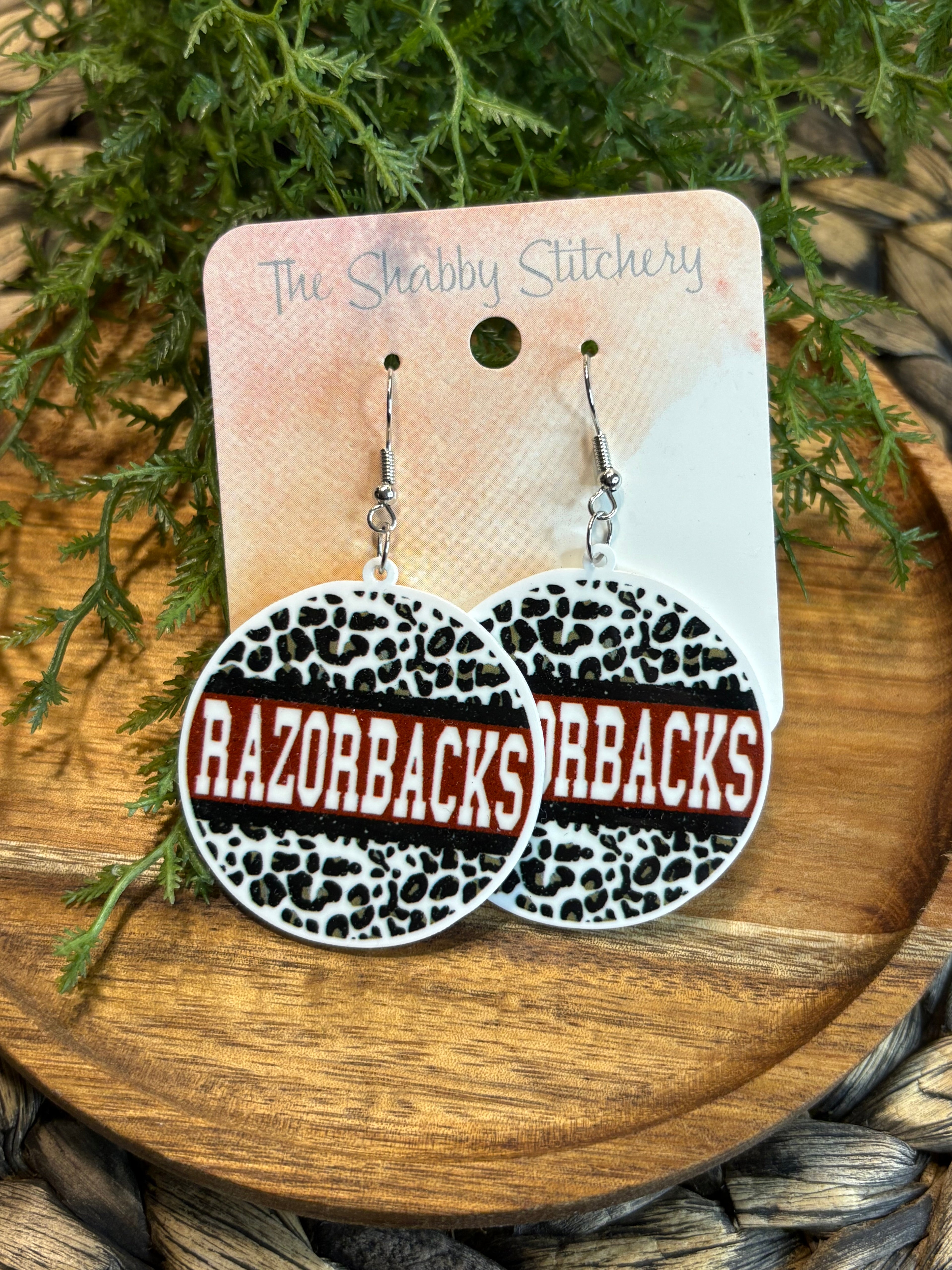Leopard Razorback Round Earrings