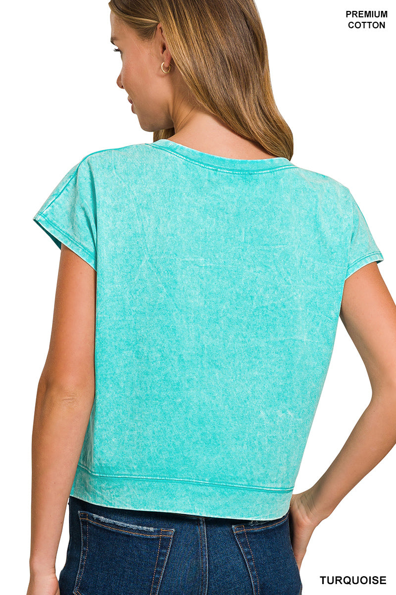 Turquoise Cap Sleeve Top and Short Set