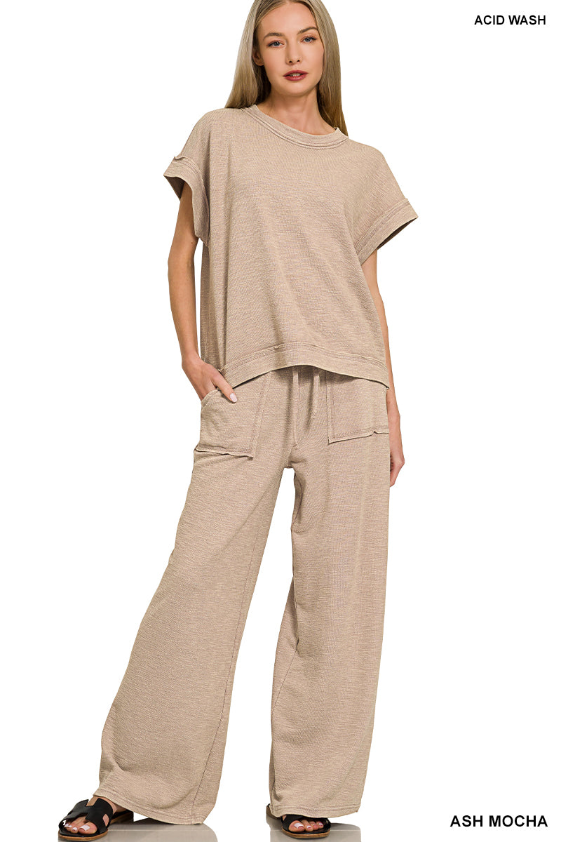 Ash Mocha Short Sleeve and Pant Set