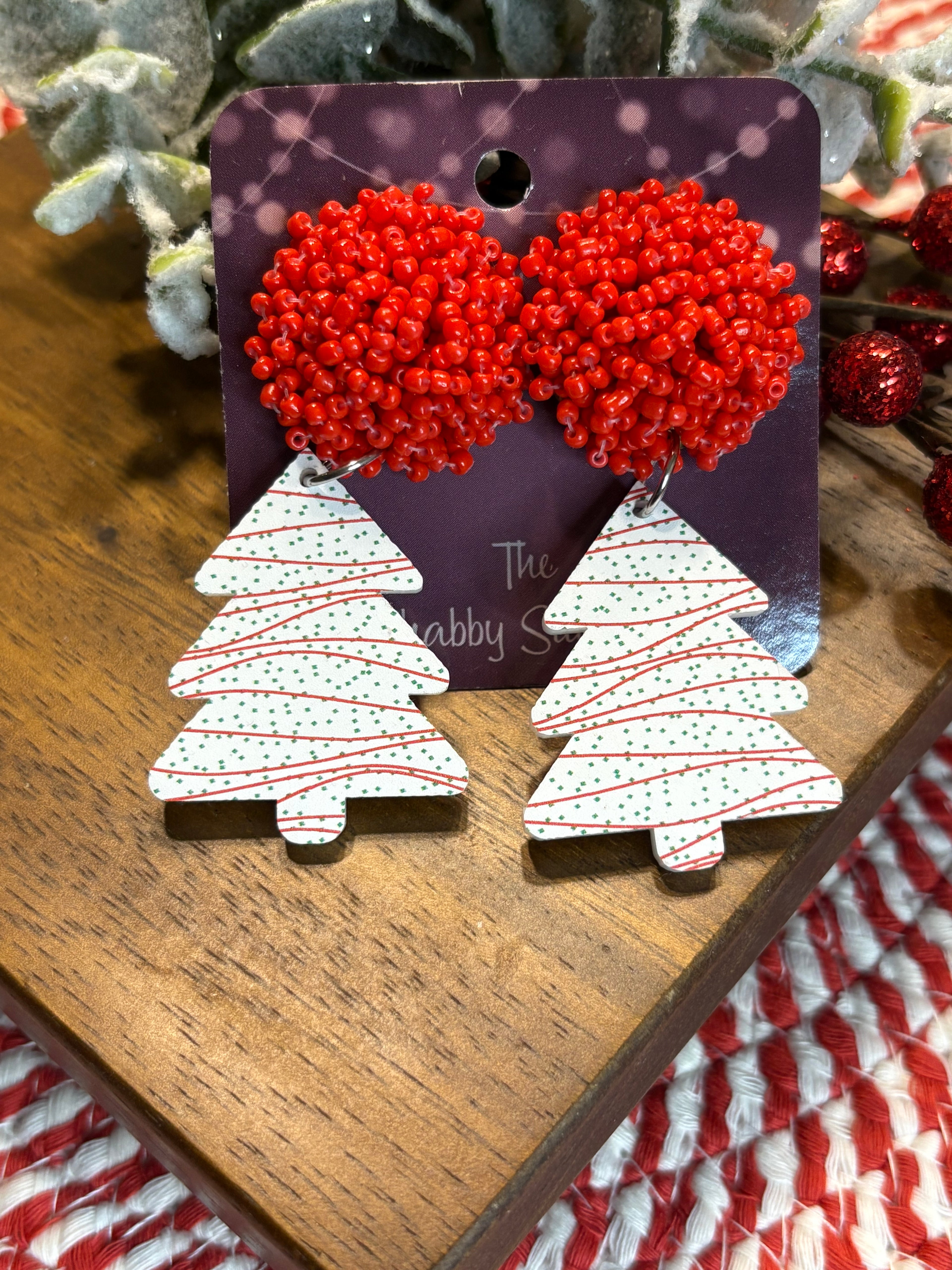 Christmas Tree Cake Earrings
