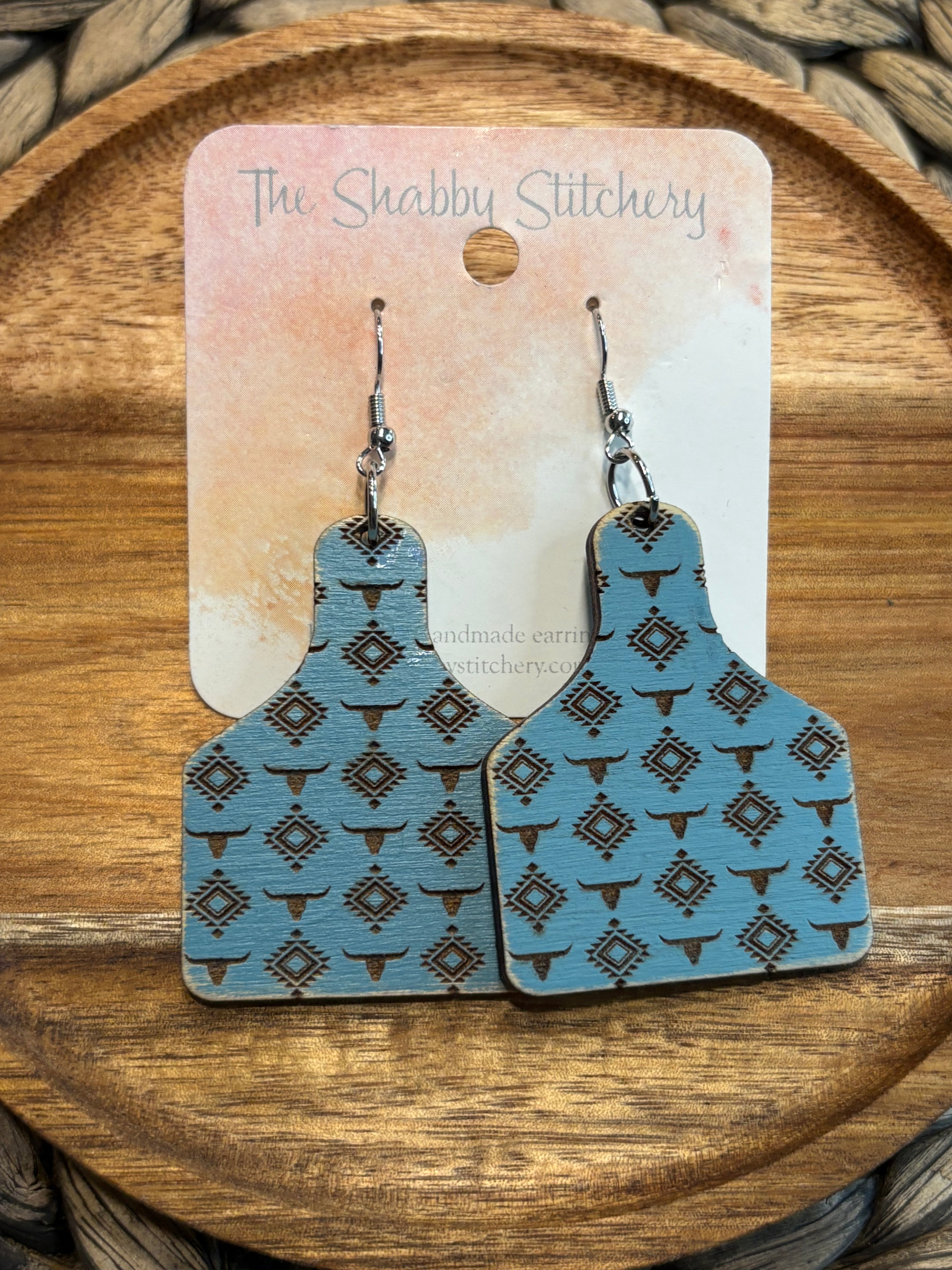 Turquoise Ear Tag Earrings