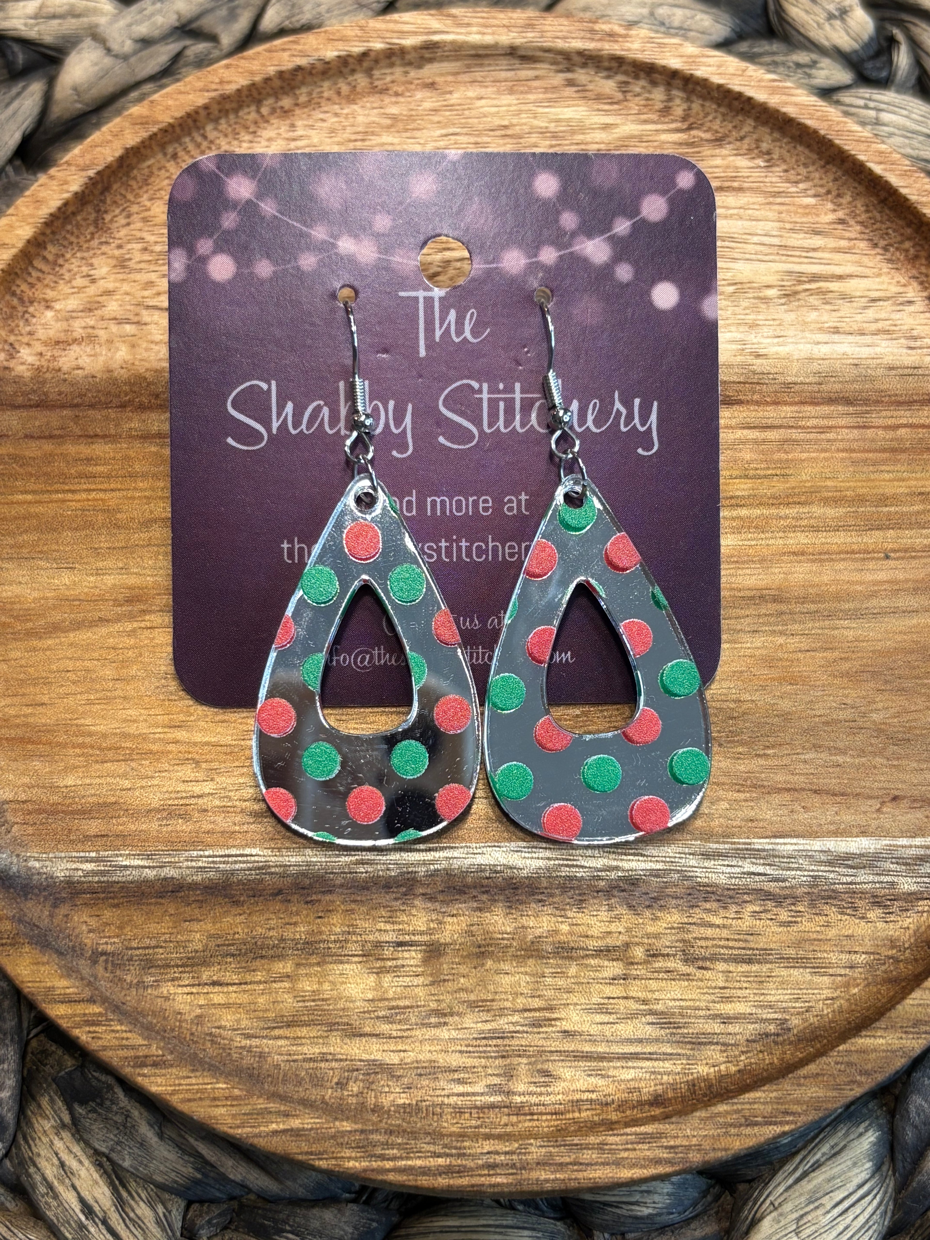Mirrored Christmas Earrings