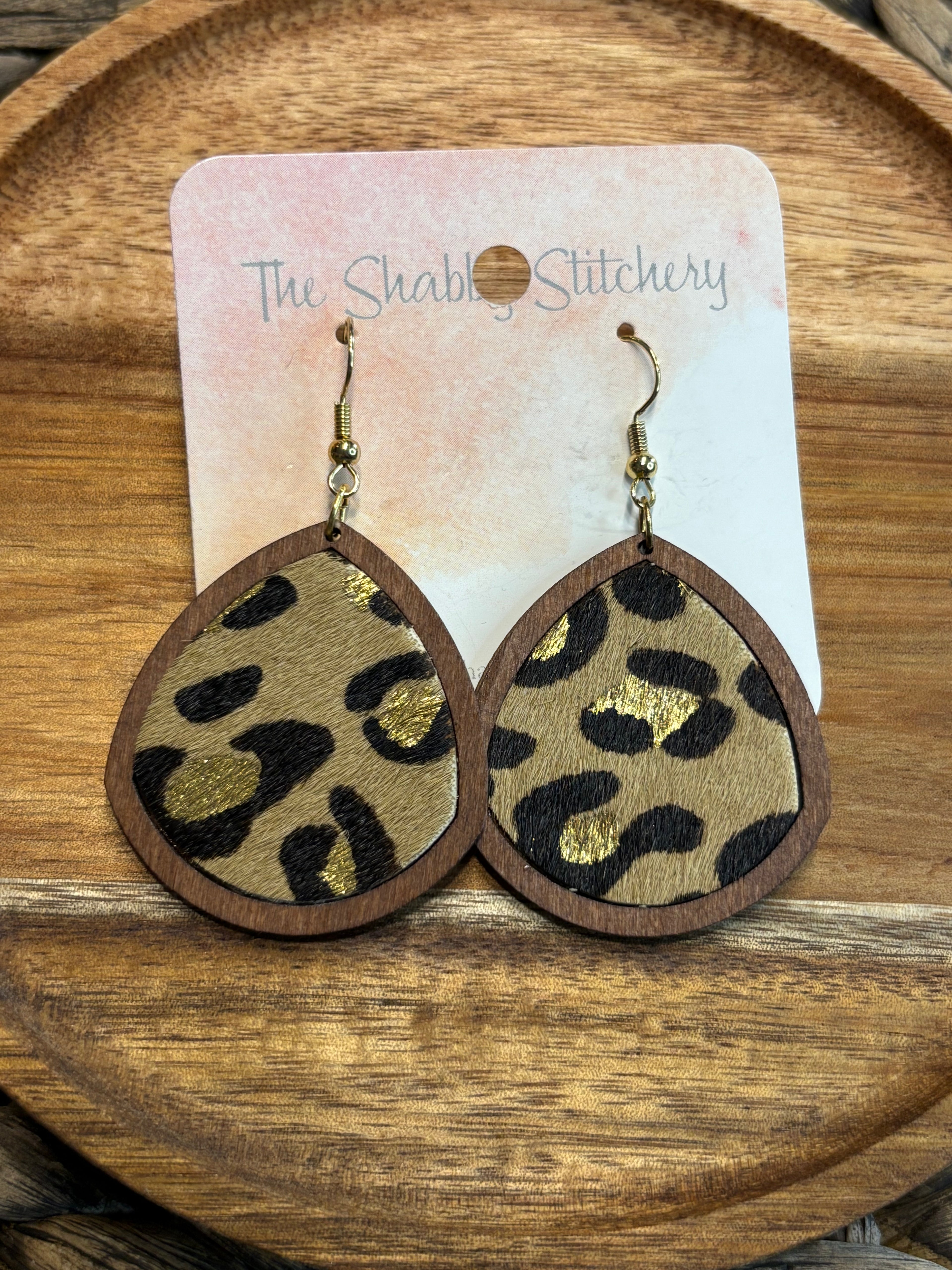 Leopard Cowhide Teardrop Earrings