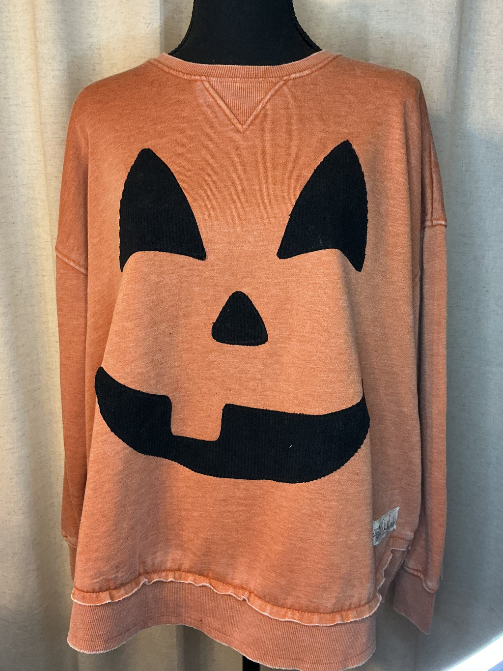 Corduroy Jack O Lantern on Sweatshirt