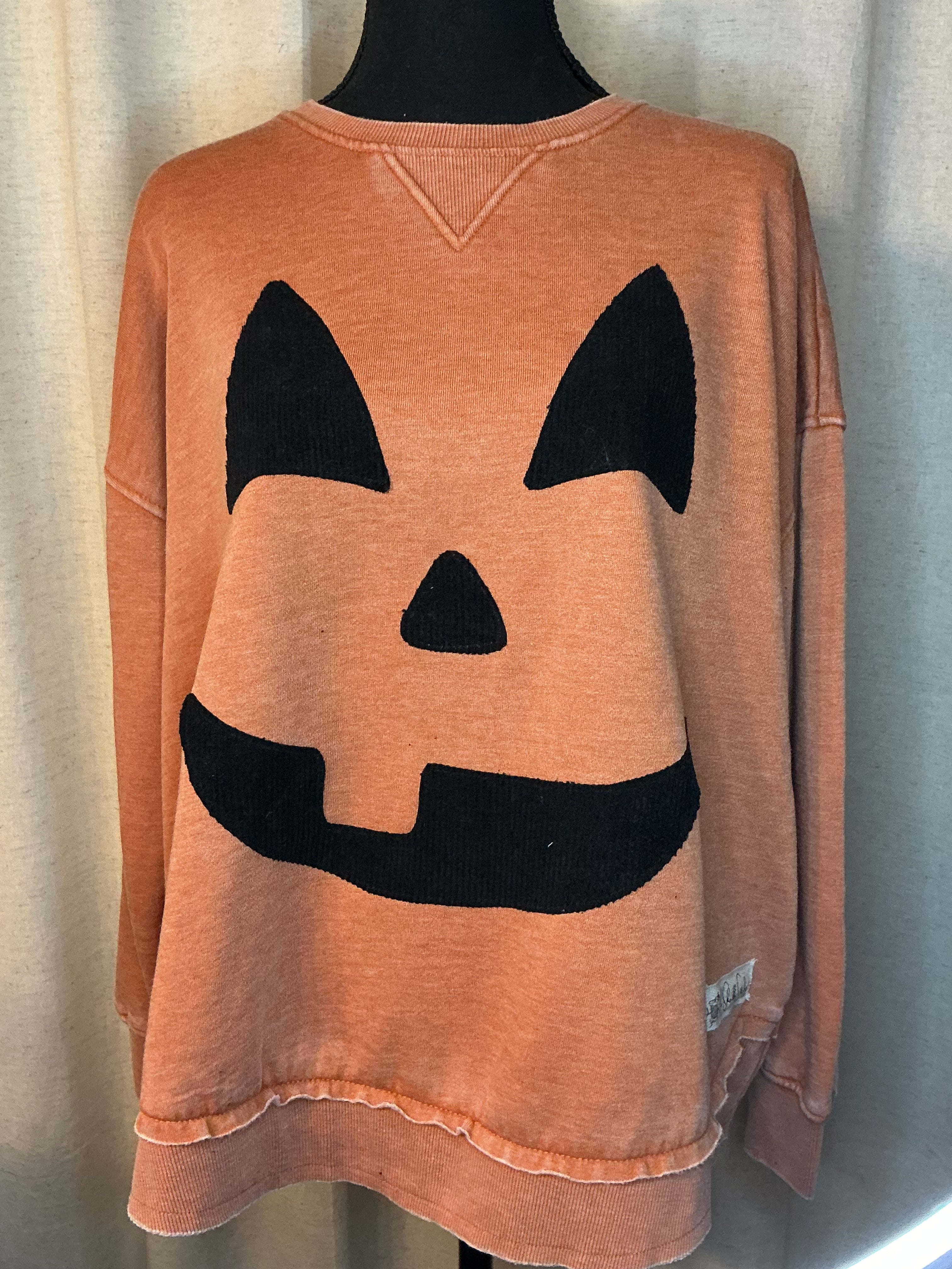 Corduroy Jack O Lantern on Sweatshirt