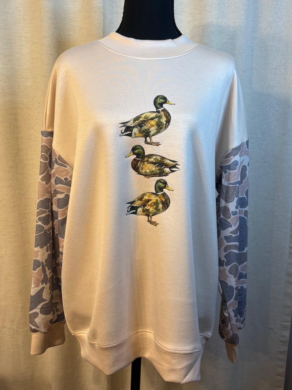 Camo Sleeve Duck Sweatshirt