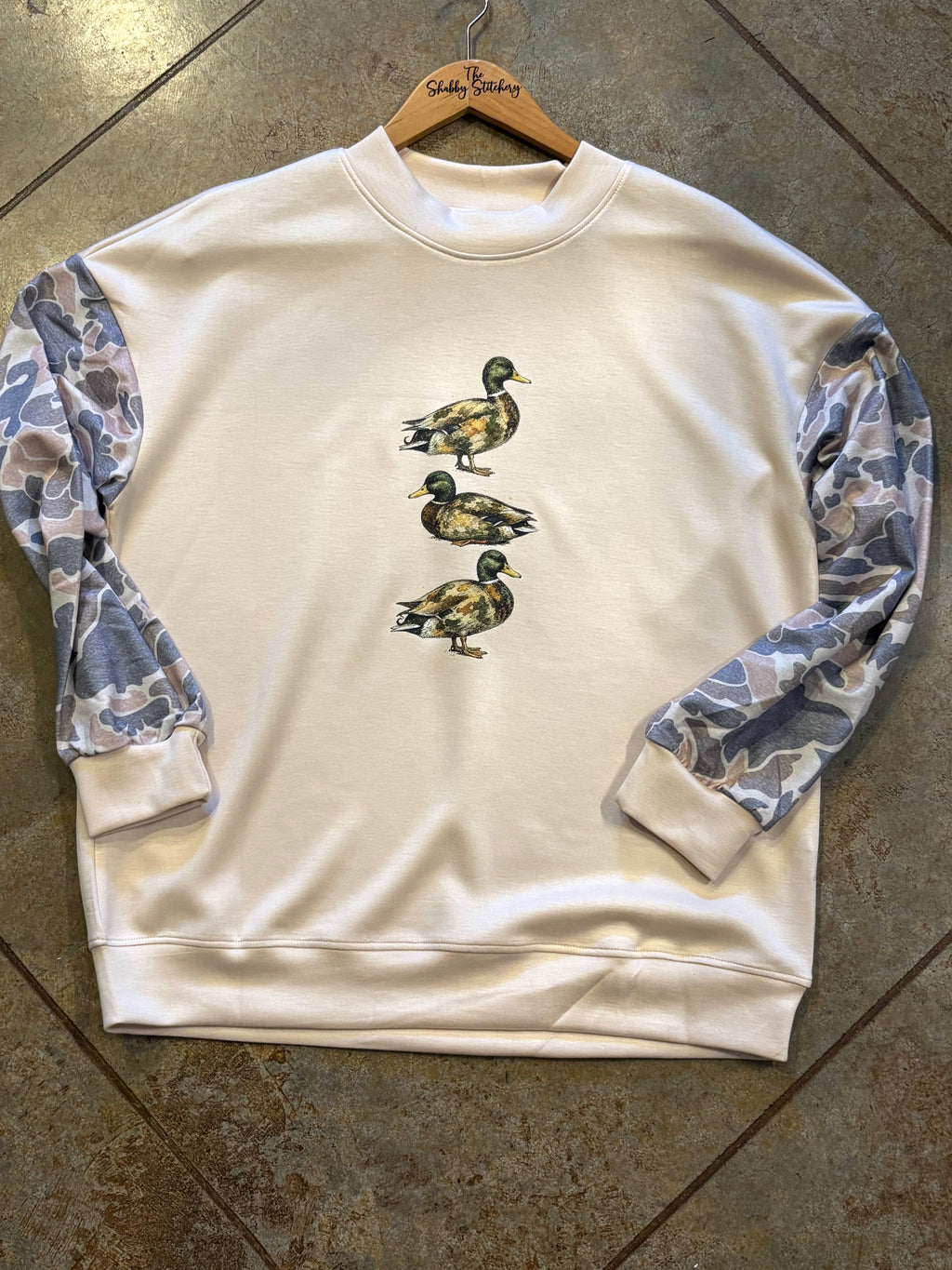 Camo Sleeve Duck Sweatshirt