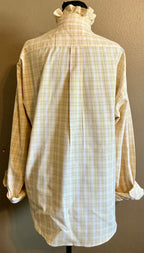 Yellow, Light Blue and White Tartan Plaid Ruffled Collar Upcycle