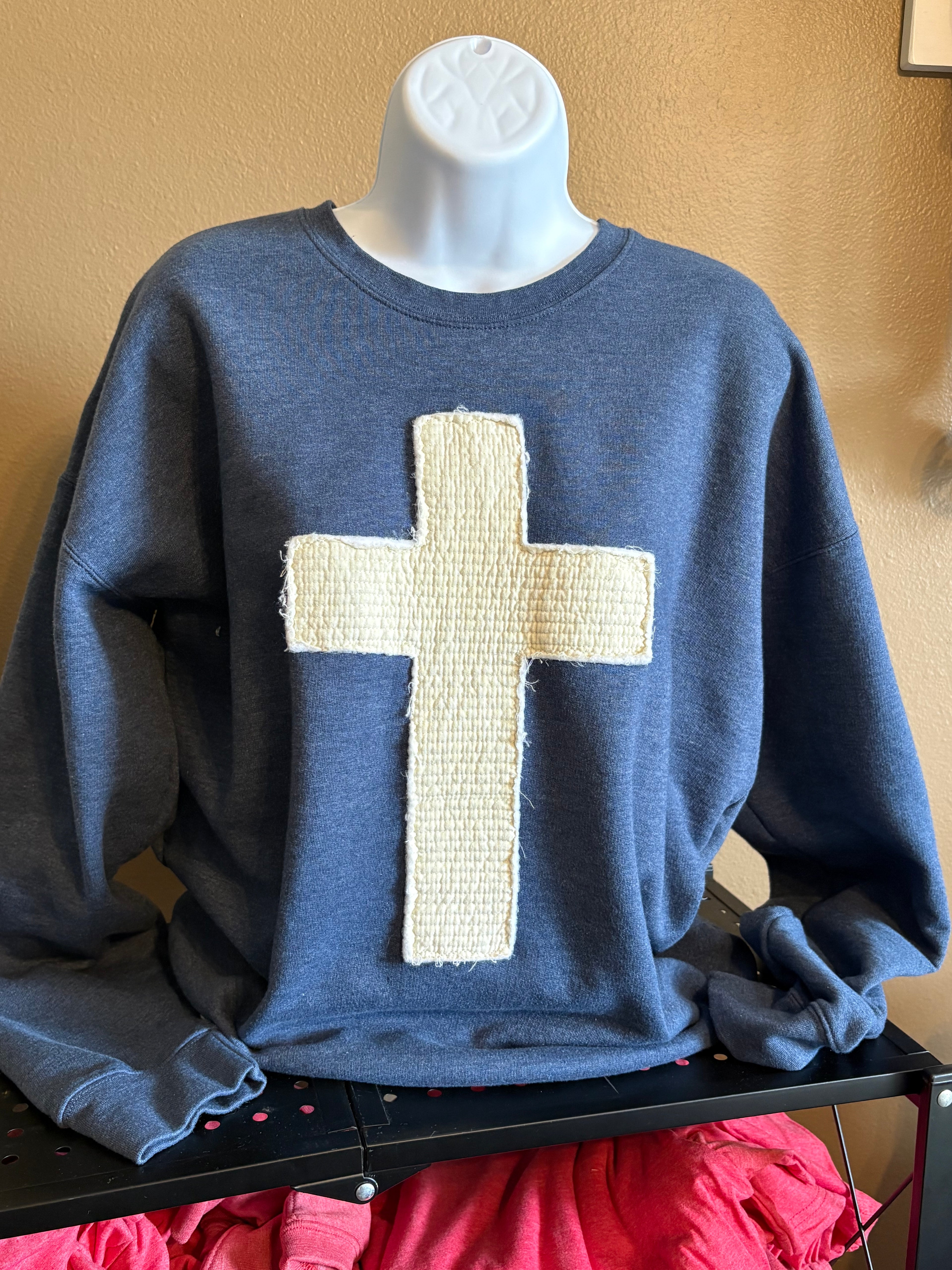 Quilted Cross Sweatshirt