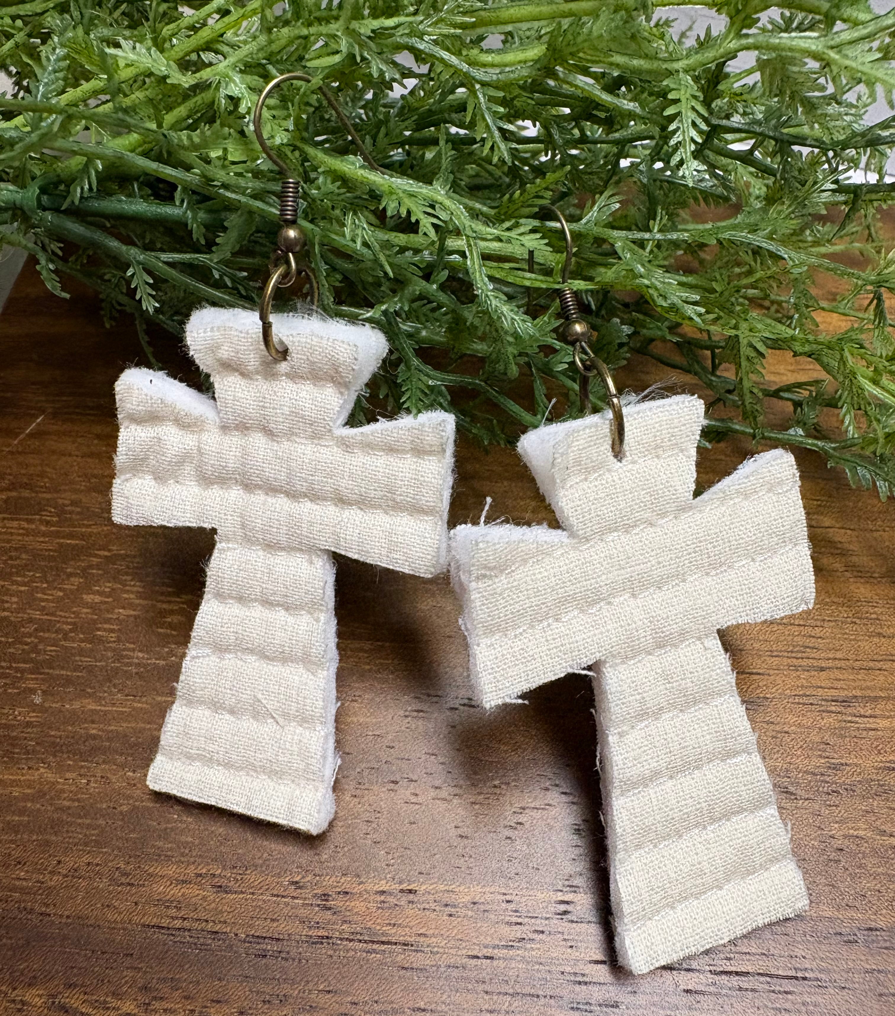 Quilted Cross Earrings